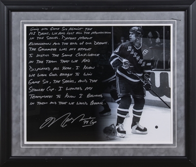 Mark Messier Handwritten and Signed 16x20 Framed Story Photo (Steiner)